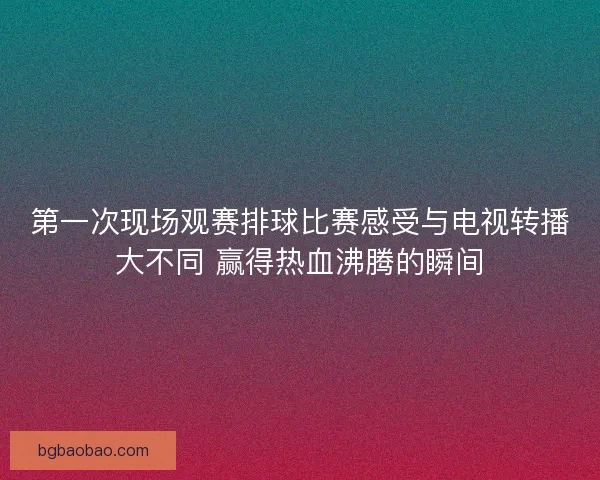 第一次现场观赛排球比赛感受与电视转播大不同 赢得热血沸腾的瞬间
