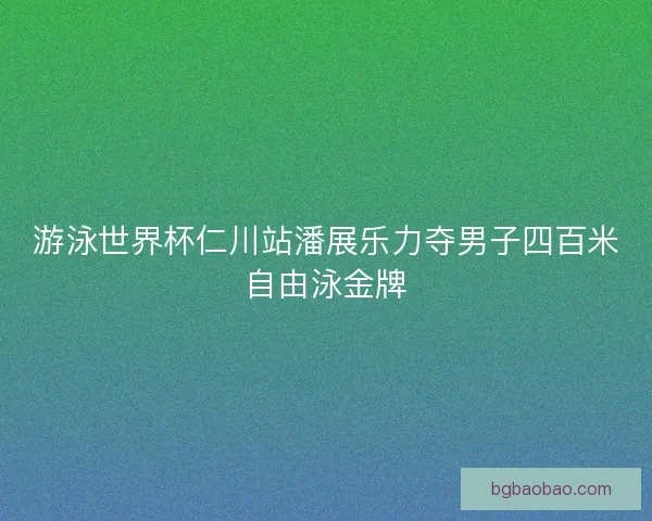 游泳世界杯仁川站潘展乐力夺男子四百米自由泳金牌 游泳世界杯仁川站潘展乐力夺男子四百米自由泳金牌
